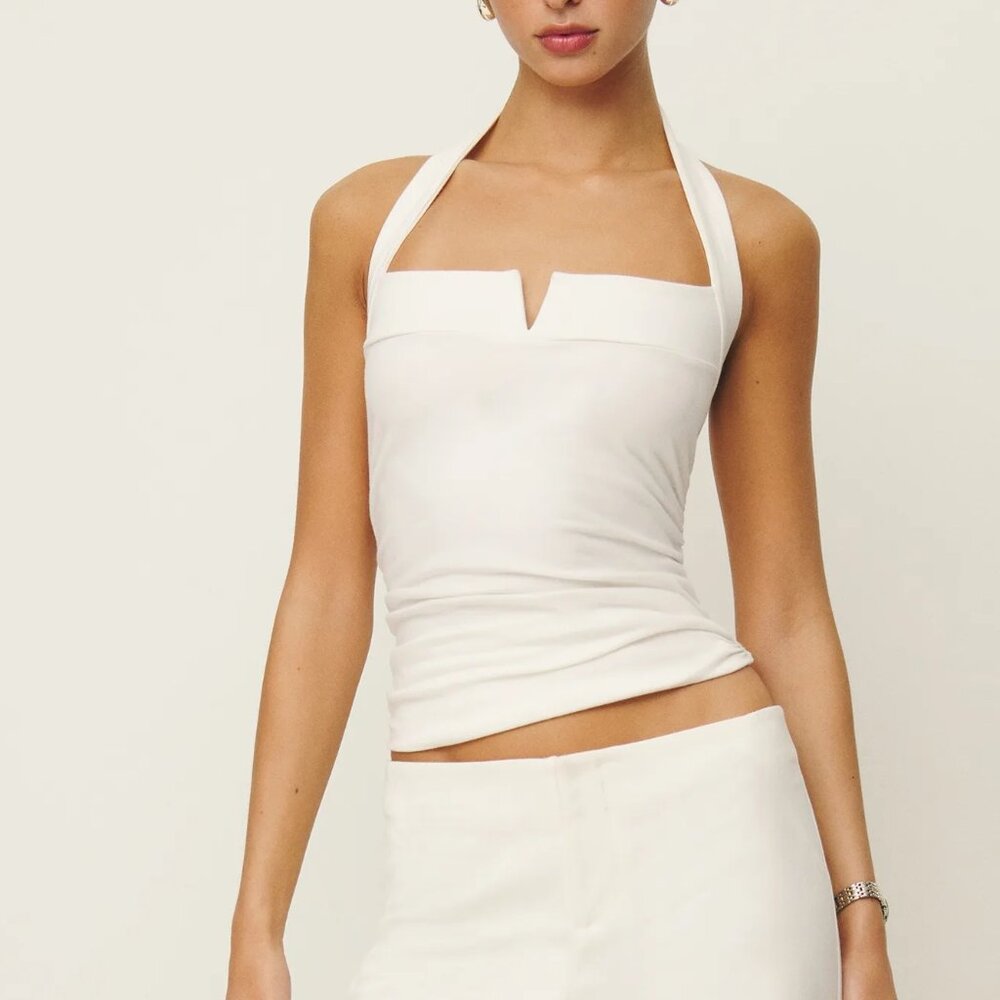 Reformation Arwen Knit Top Ivory - Size L